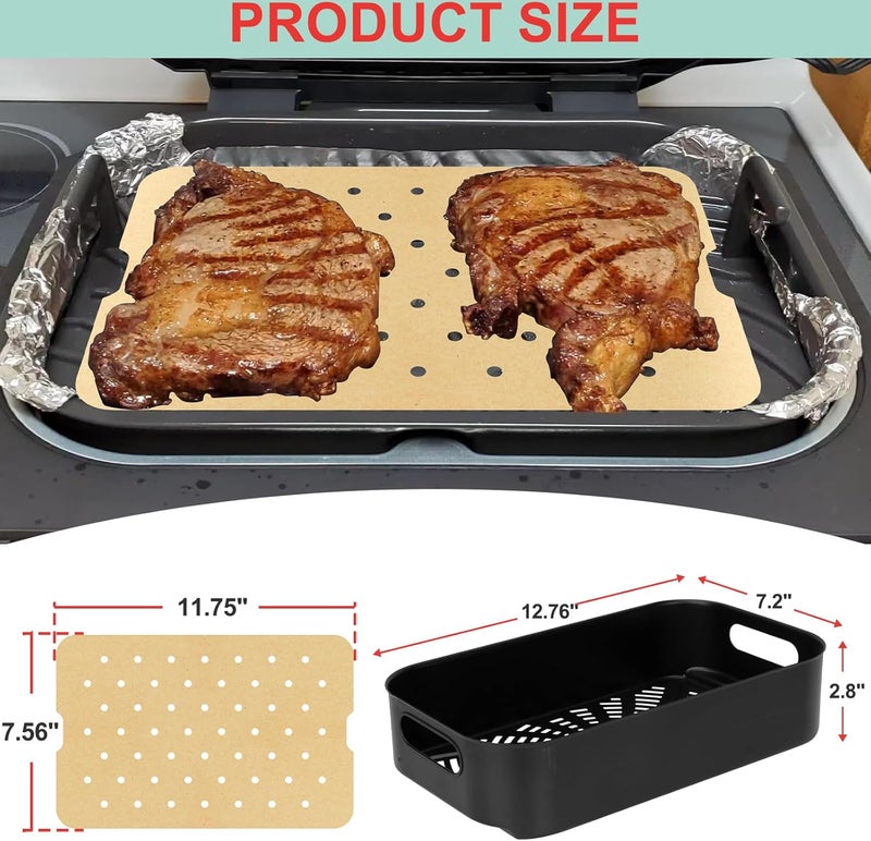 WEBROIL Foodi Air Frying Combo Crisper Basket for Ninja FG551 Smart Indoor Grill, Non-Stick Air Fryer Basket for Ninja Air Fryer Grills DG551/DG651 Accessories, with Disposable Perforated Paper Liners,100PCS - Image 5